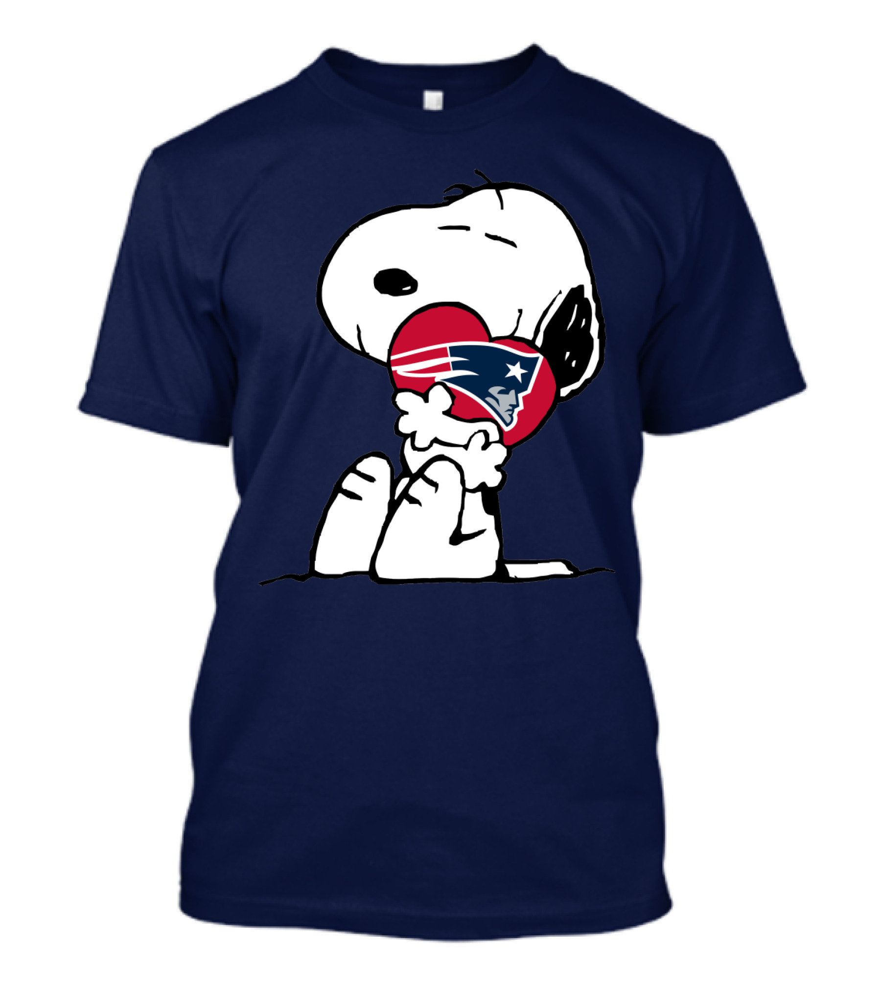 Snoopy Hugging New England Patriots Heart With Team T-Shirt