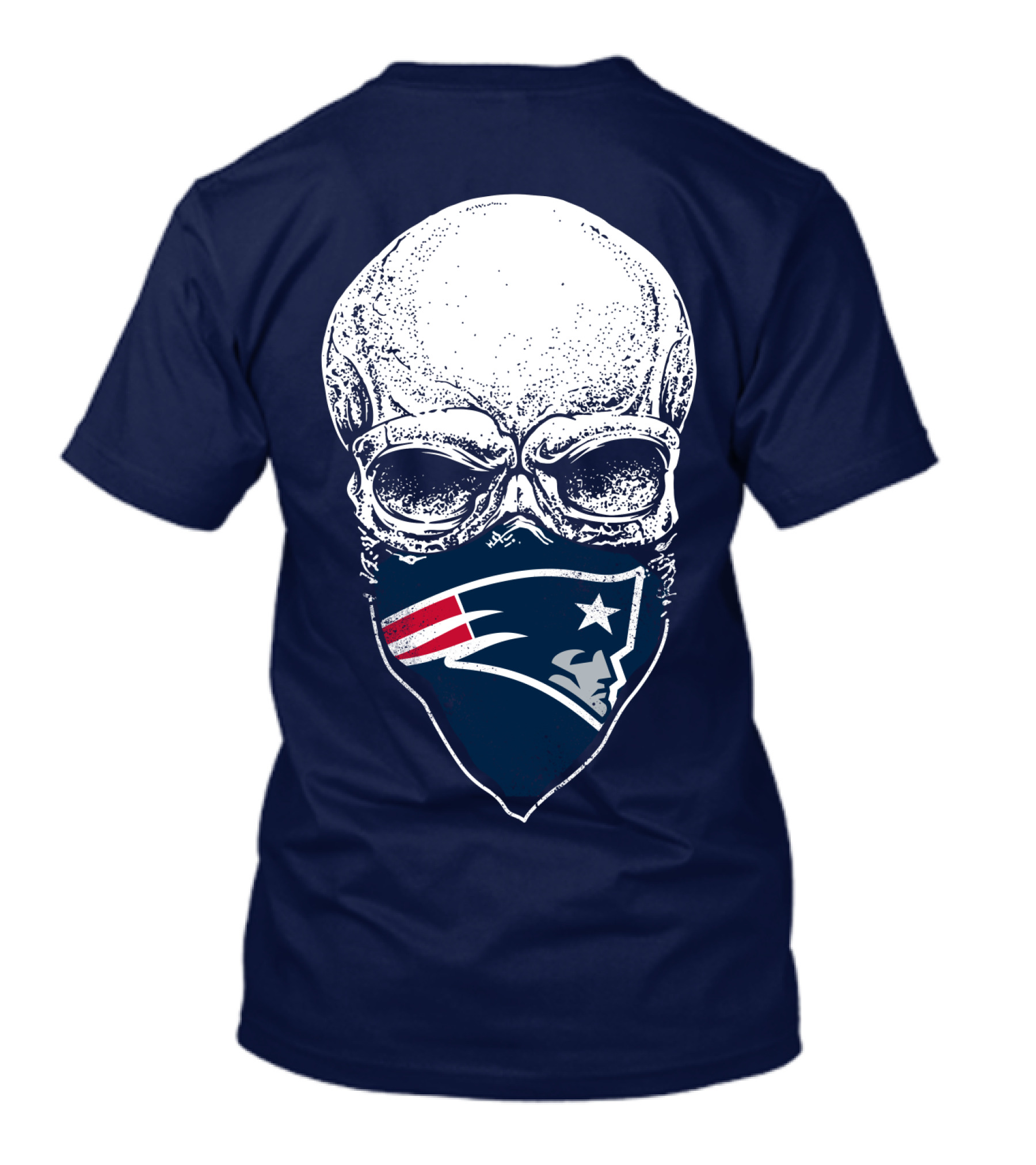 New England Patriots Skull Face Covering T-Shirt
