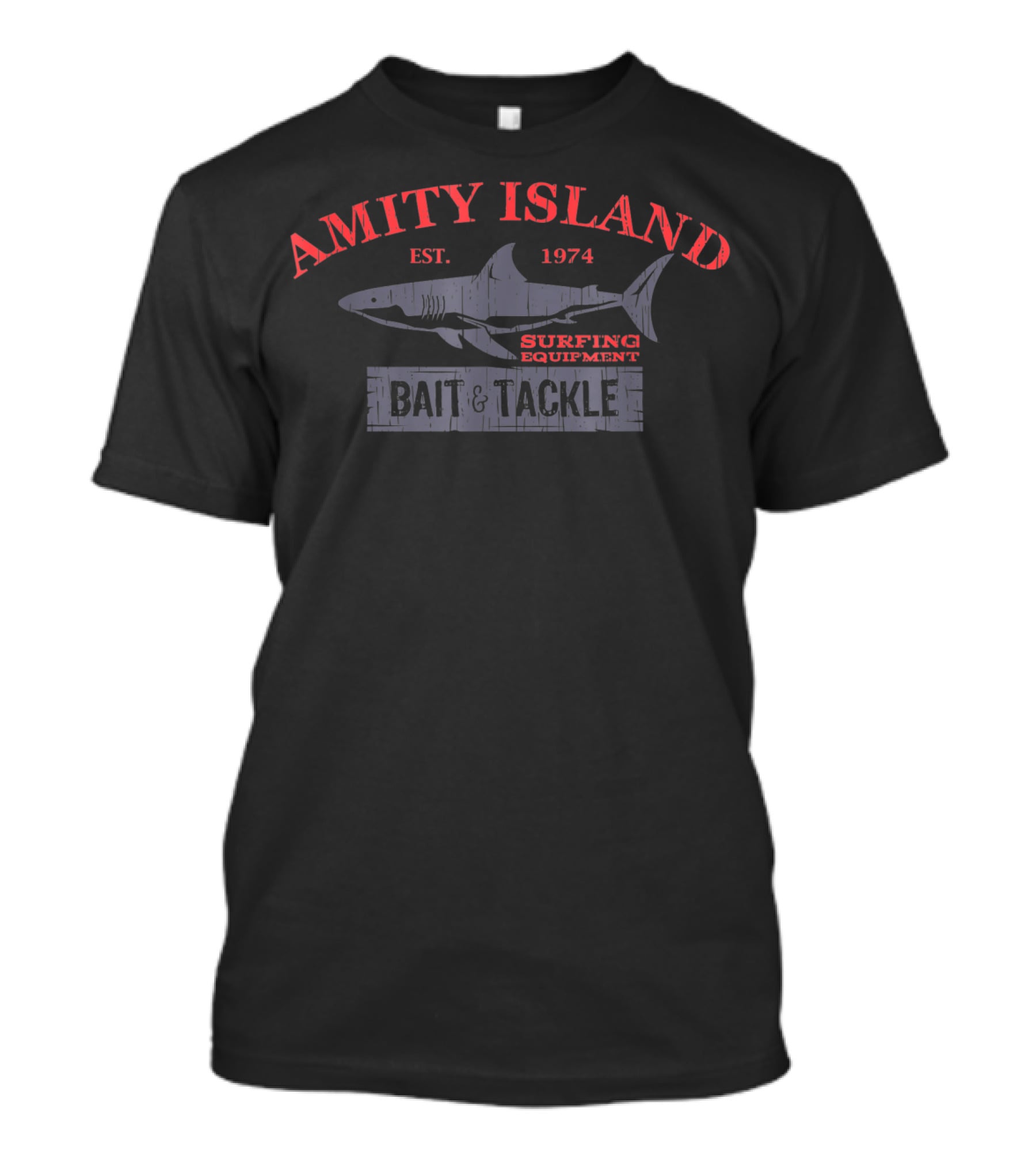 Amity Island Est. 1974 Surfing Equipment Bait And Tackle T-Shirt