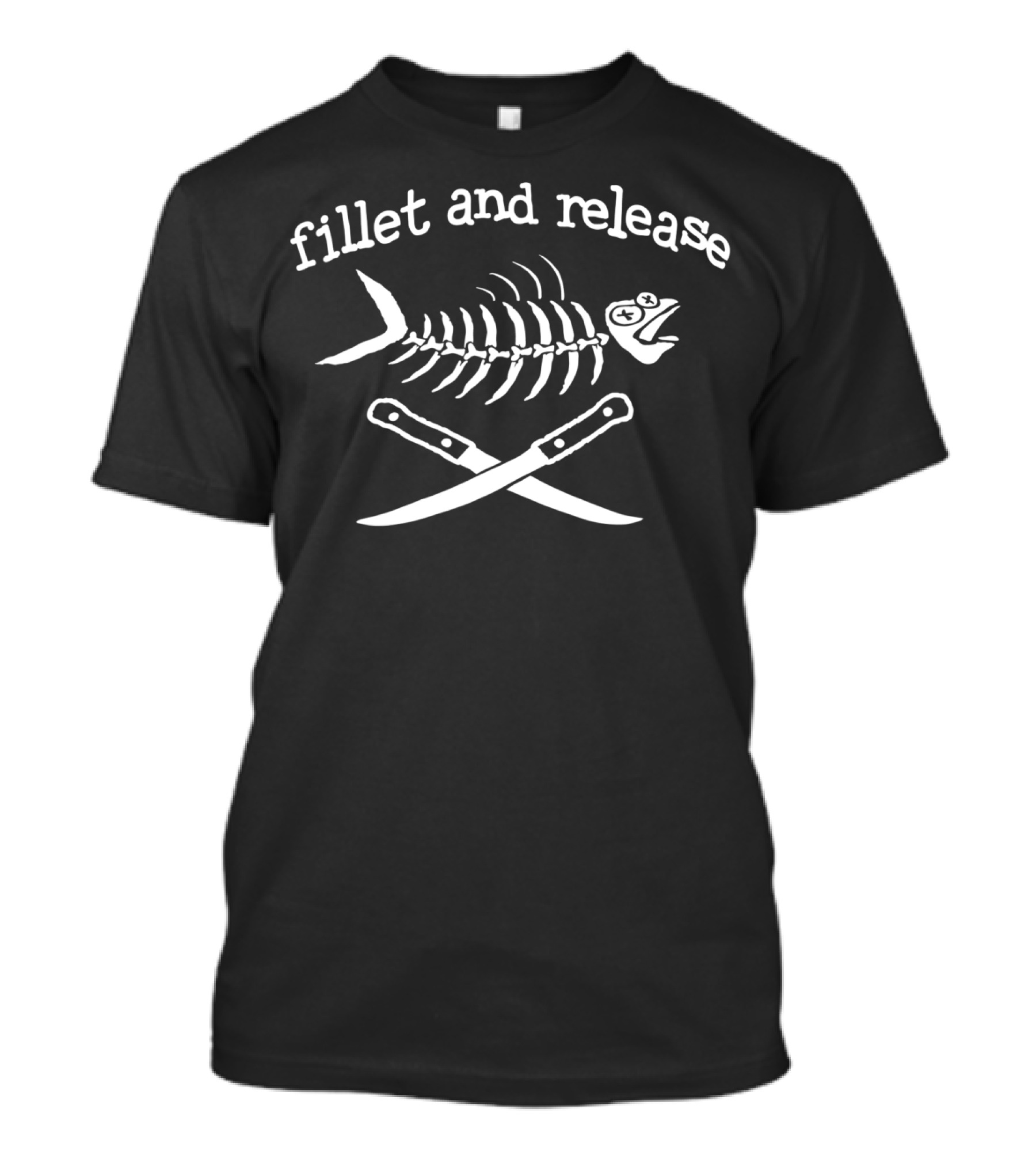 Fillet And Release Skeleton Fish With Crossed Knives T-Shirt