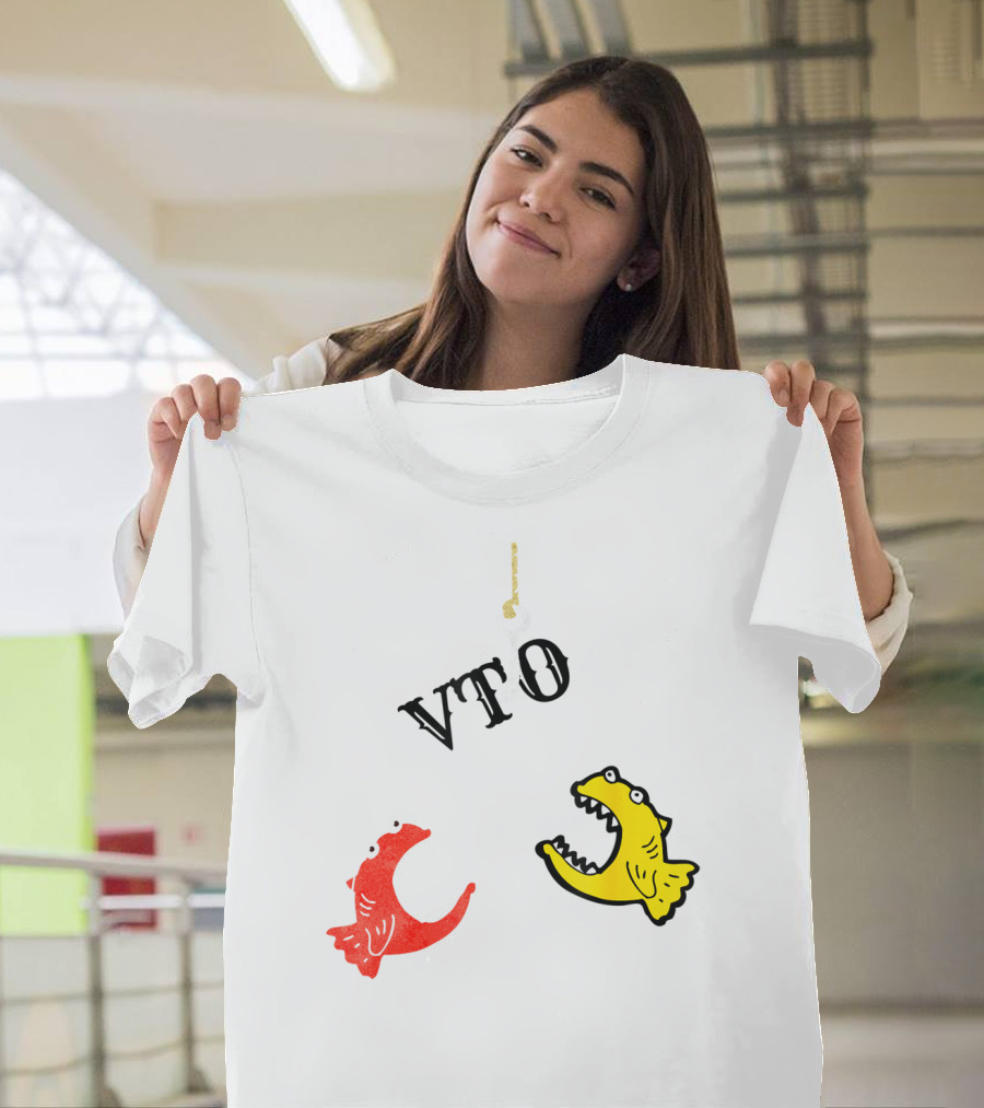 VTO Fishing Hook With Red And Yellow Fish T-Shirt