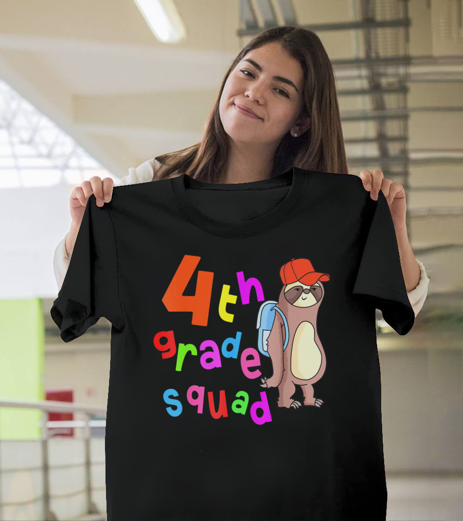 4th Grade Squad Sloth Back to School Boys 1st Day T-Shirt
