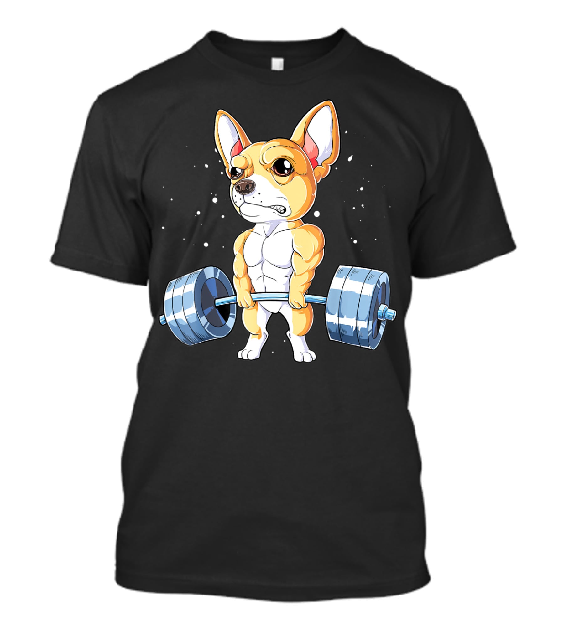 Chihuahua Weightlifting Deadlift Funny Men Fitness Gym T-Shirt