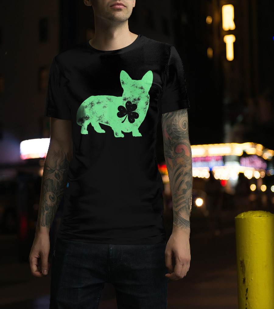 Corgi Shamrock Dog Lover St Patricks Day T-Shirt
