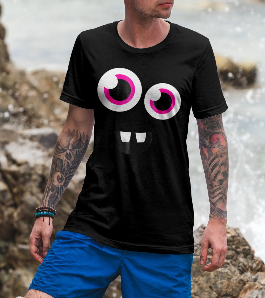 Cute Funny Halloween Monster Face Eyes Kids Man T-Shirt