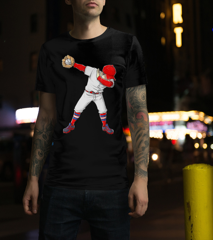 Dabbing Baseball Player Funny Dab Dance T-Shirt