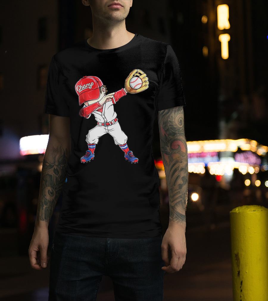 Dabbing Champ Baseball Catcher Pitcher T-Shirt