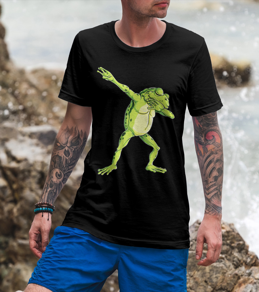 Kids Funny Dabbing Frog Animal Dab T-Shirt