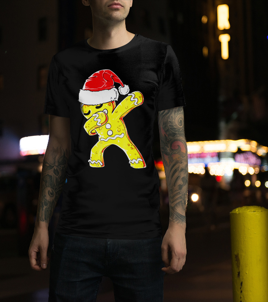 Dabbing Gingerbread Santa Christmas Dance T-Shirt