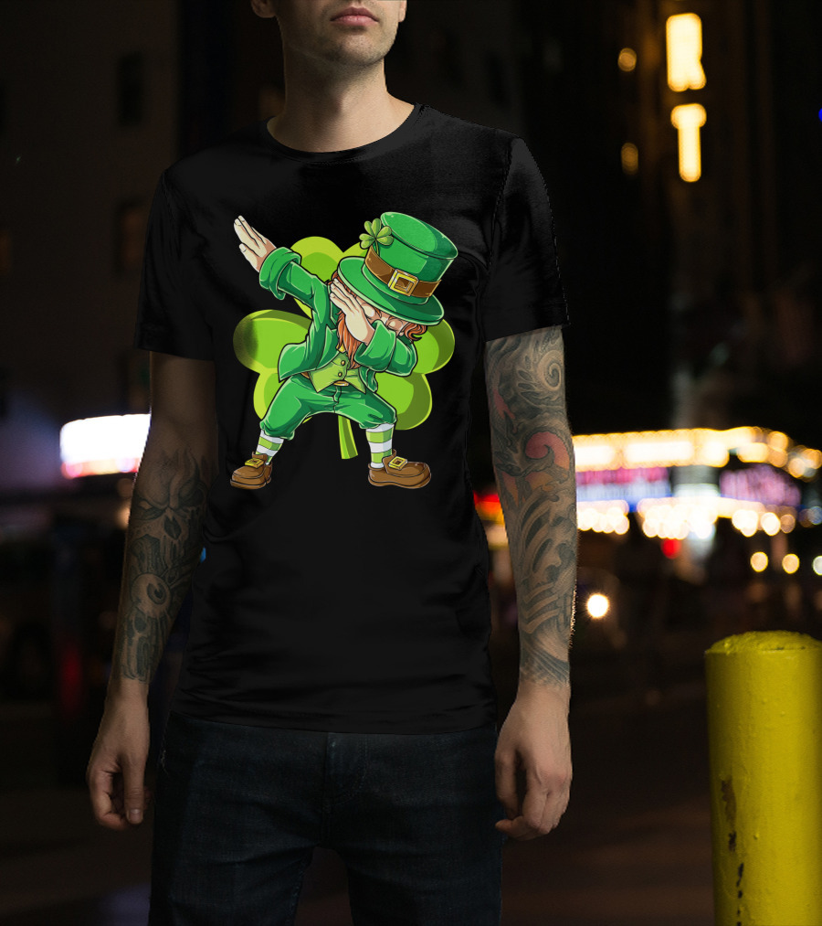 Dabbing Leprechaun Green Clover St Patricks Day Dab T-Shirt