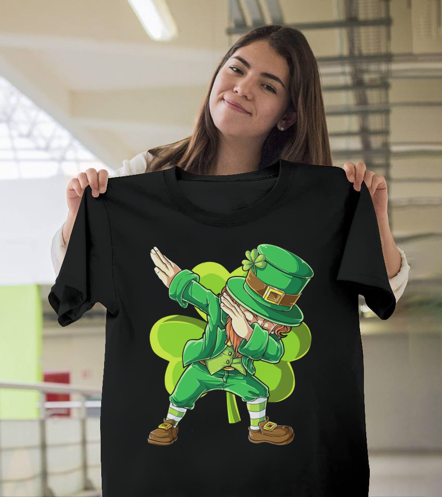 Dabbing Leprechaun Green Clover St Patricks Day Dab T-Shirt