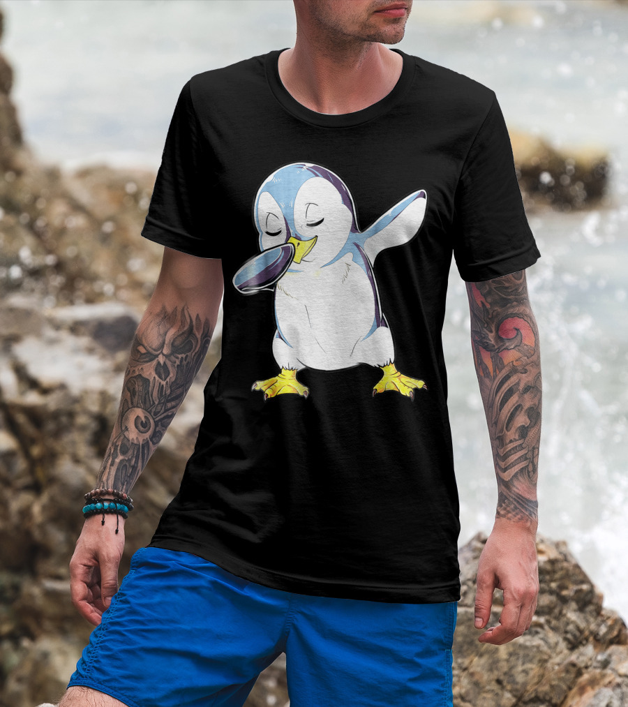 Dabbing Penguin Kids Boys Funny Dab Dance Bird Cute Fun T-Shirt