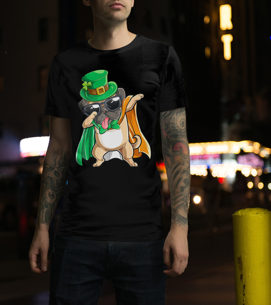 Dabbing Pug Leprechaun St Patrick's Day Boys Irish T-Shirt