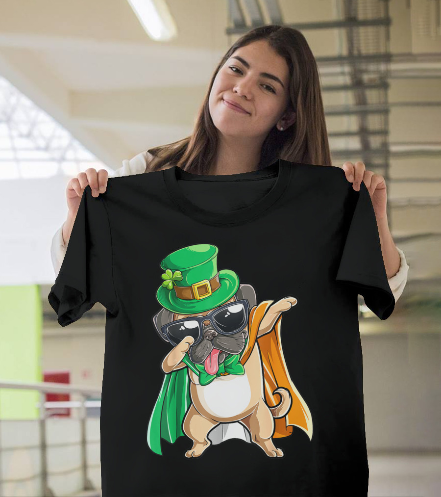 Dabbing Pug Leprechaun St Patrick's Day Boys Irish T-Shirt