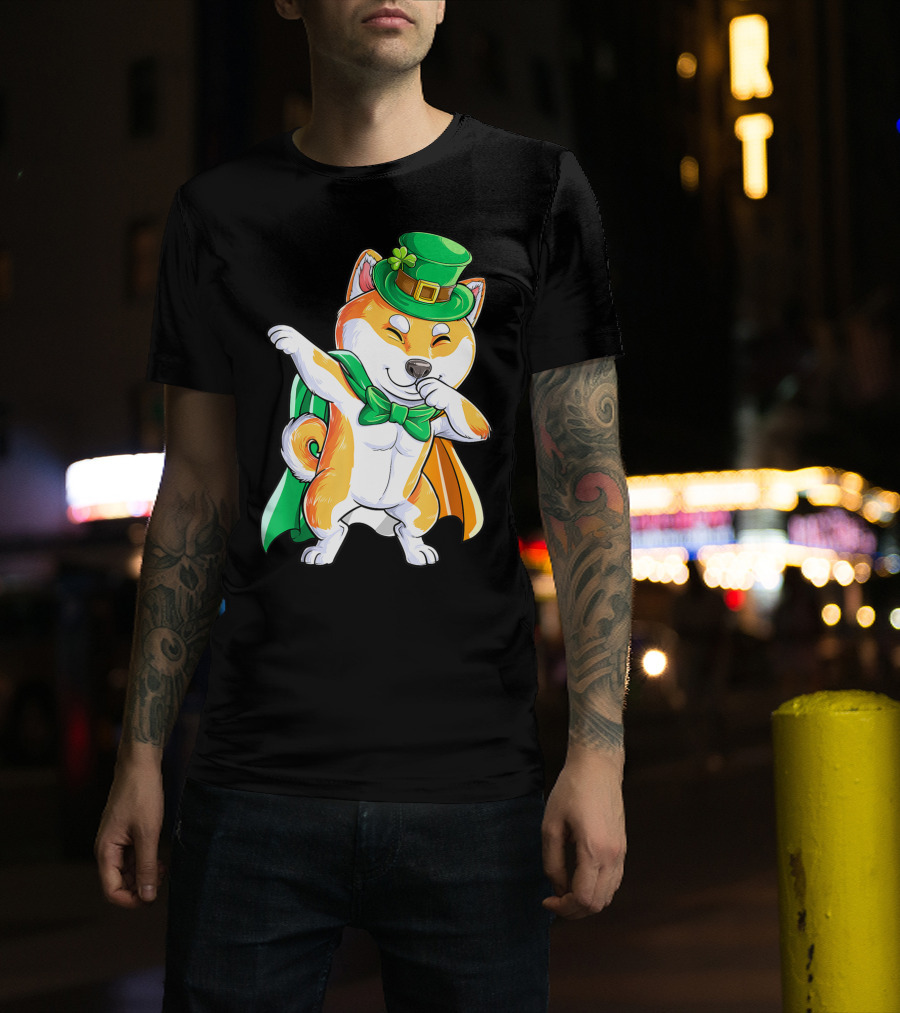 Dabbing Shiba Inu Leprechaun St Patricks Day Irish T-Shirt