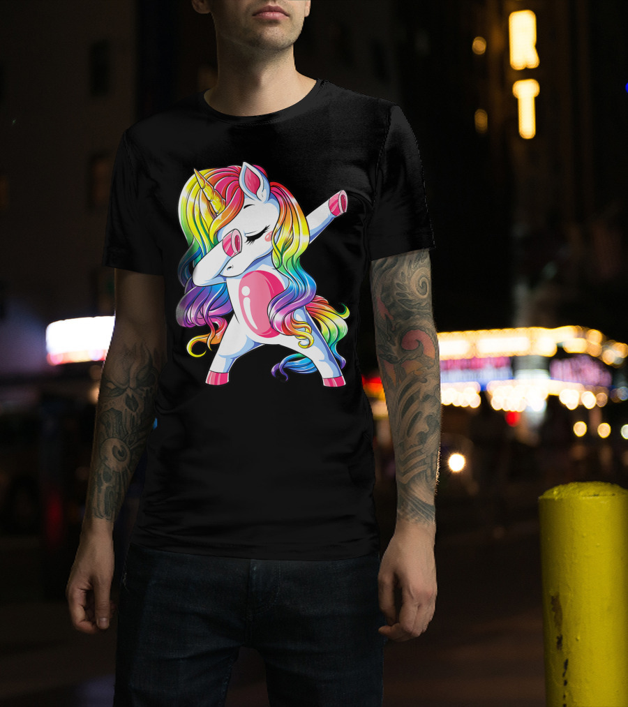 Dabbing Unicorn Rainbow Dance Squad Women Funny Dab T-Shirt