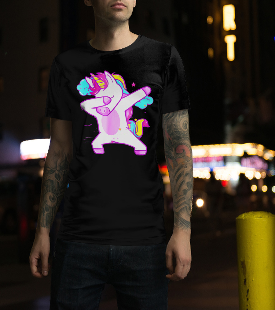 Dabbing Unicorn Dab Girls Boys Adults Rainbow Fantasy T-Shirt