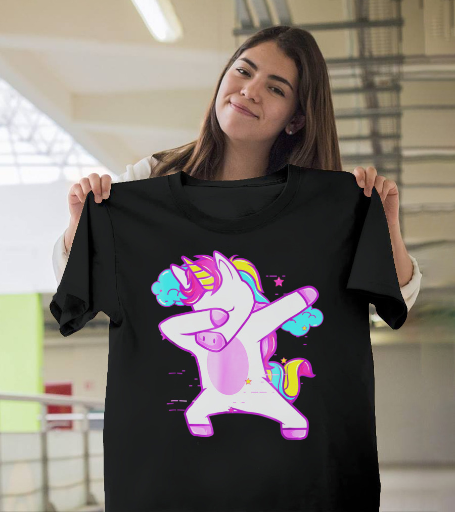 Dabbing Unicorn Dab Girls Boys Adults Rainbow Fantasy T-Shirt