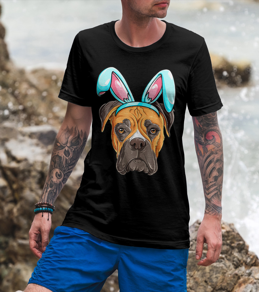 Easter Bunny Dog Boxer T-Shirt