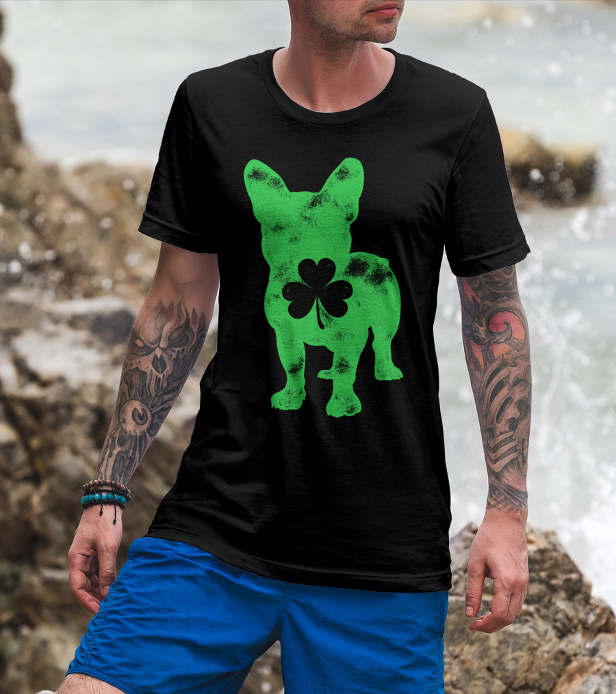 French Bulldog Shamrock St Patricks Day Men Dog T-Shirt