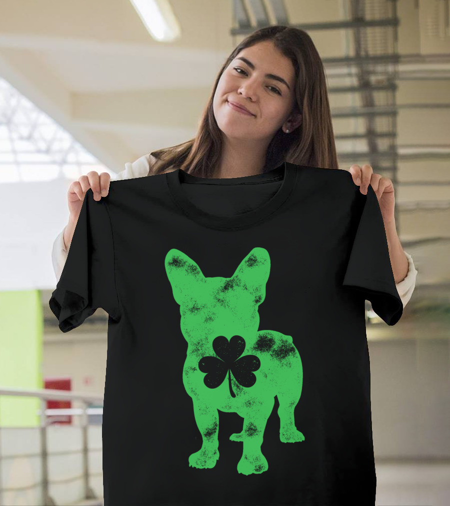 French Bulldog Shamrock St Patricks Day Men Dog T-Shirt