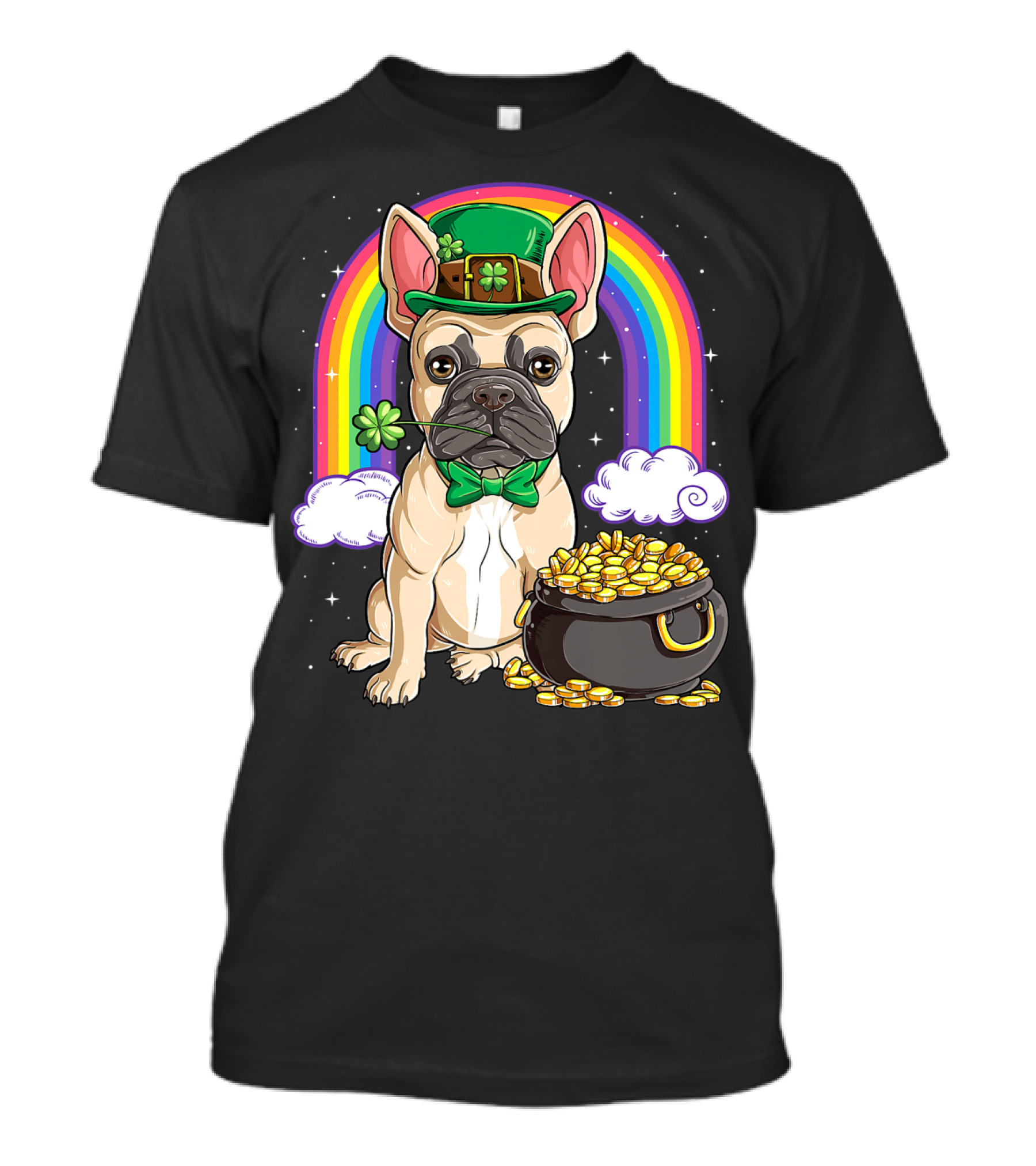 French Bulldog Leprechaun St Patricks Day Boys Rainbow Pot Of Gold T-Shirt