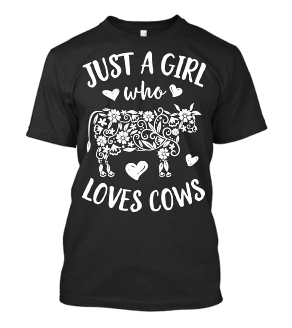 Just A Girl Who Loves Cows Floral Cow Lover T-Shirt