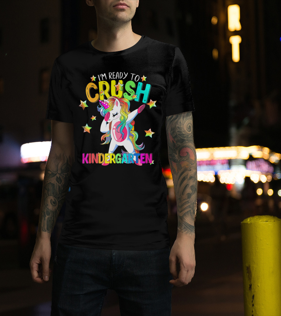 I'm Ready To Crush Kindergarten Dabbing Unicorn Back To School Girls T-Shirt