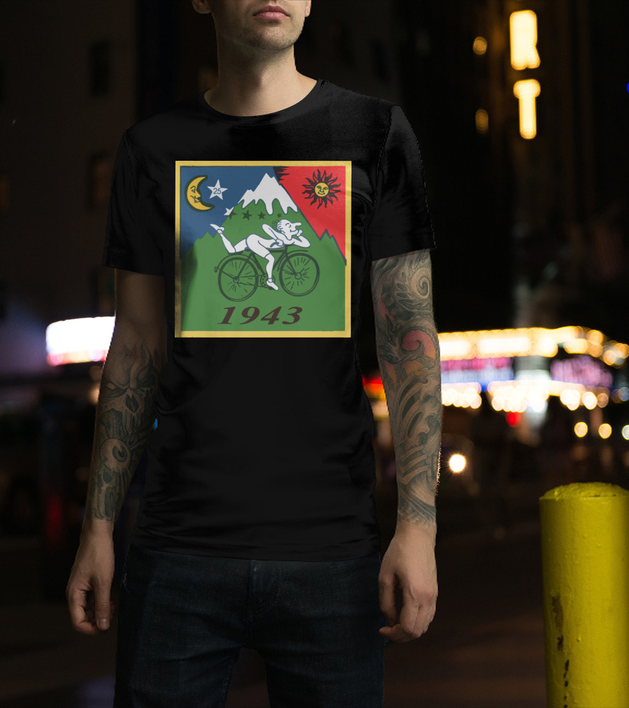 Albert Hofmann LSD Bicycle Day 1943 Moon Sun Mountain T-Shirt