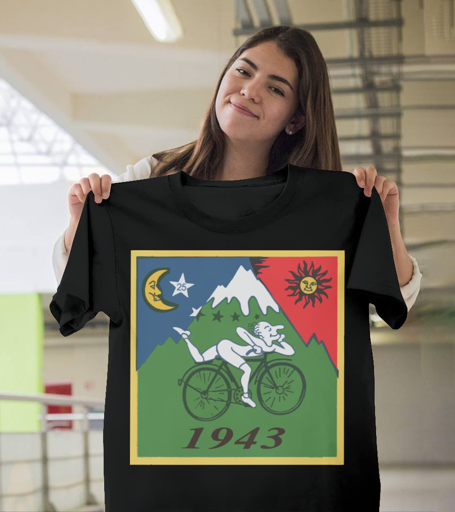 Albert Hofmann LSD Bicycle Day 1943 Moon Sun Mountain T-Shirt