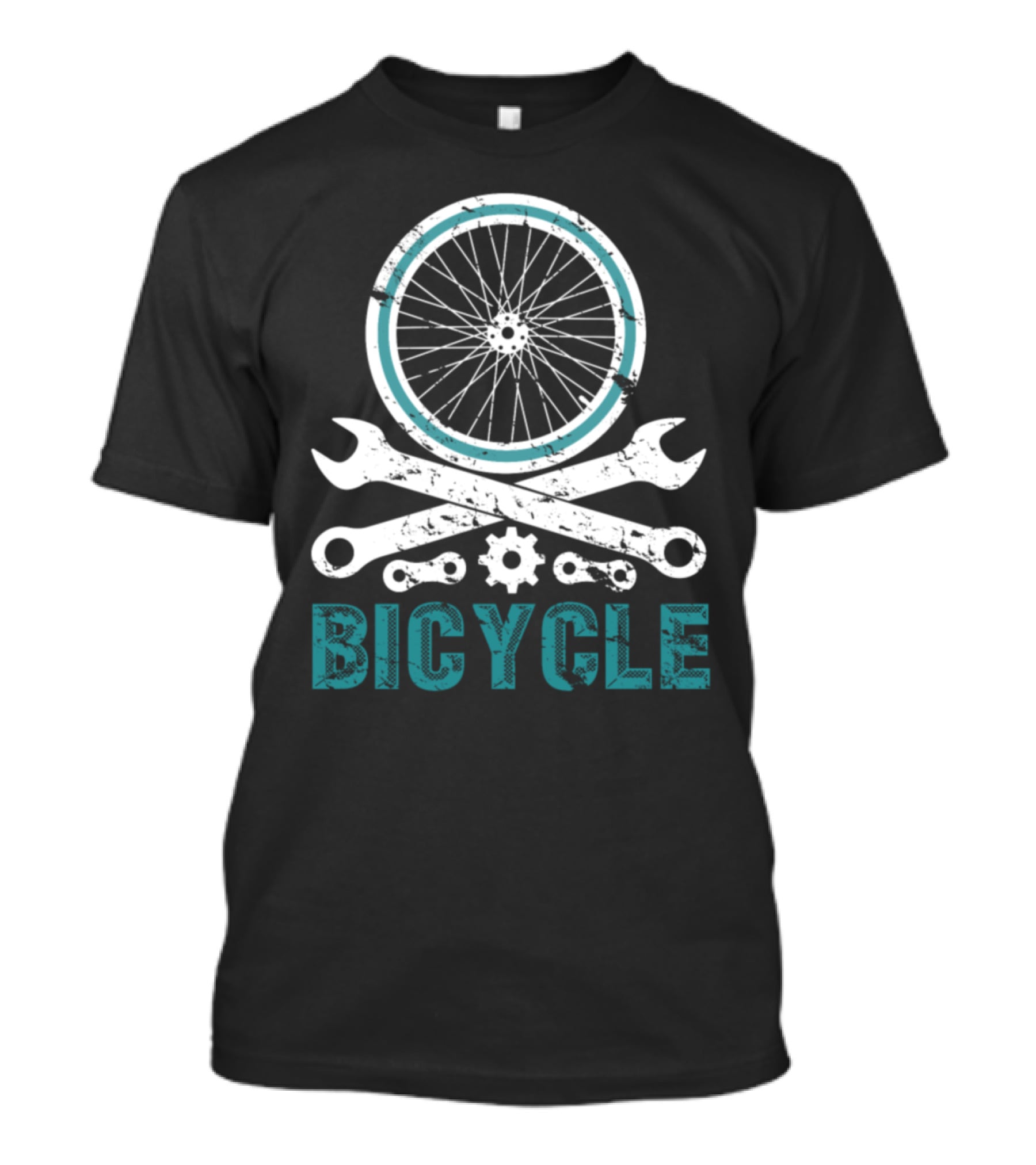 Bicycle Cycling Cyclist Athlete Bike Wheel Wrenches Gear Chain T-Shirt