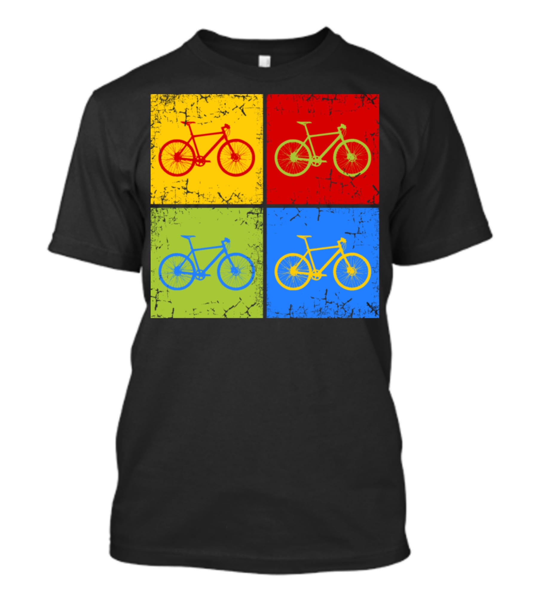 Bike Pop Art Colorful Bicycle Squares T-Shirt