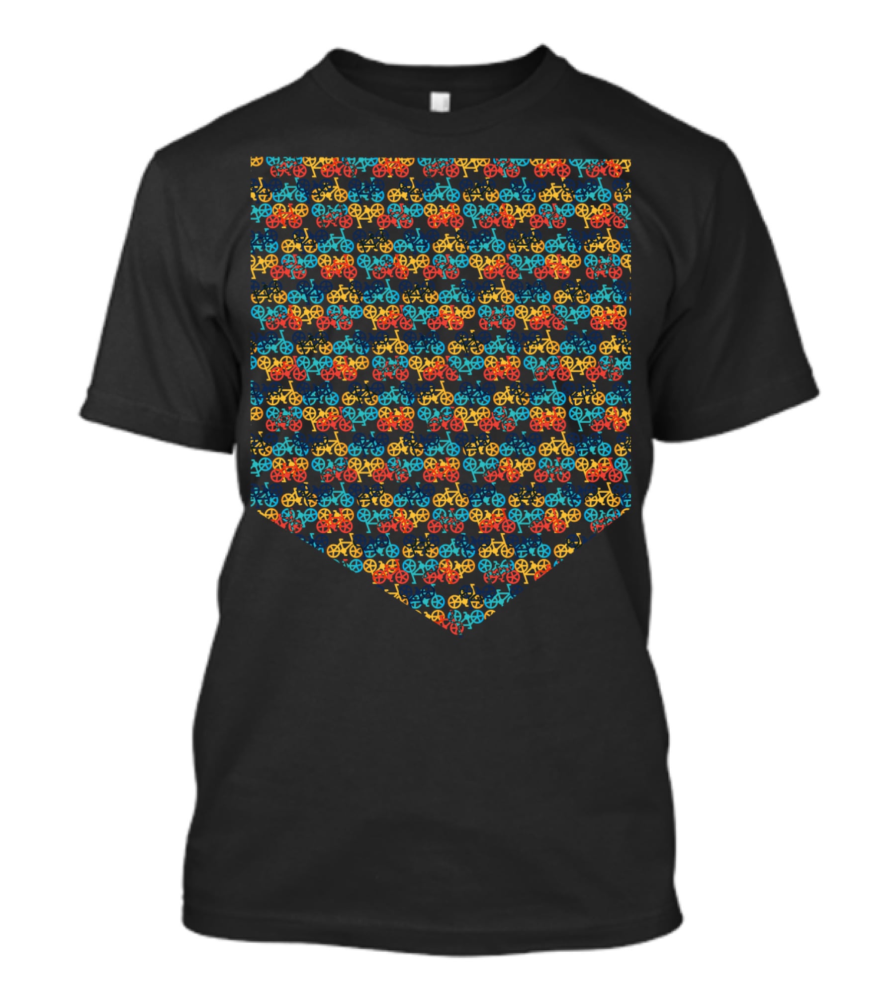 Bikes Pattern Multicolor Repeating T-Shirt