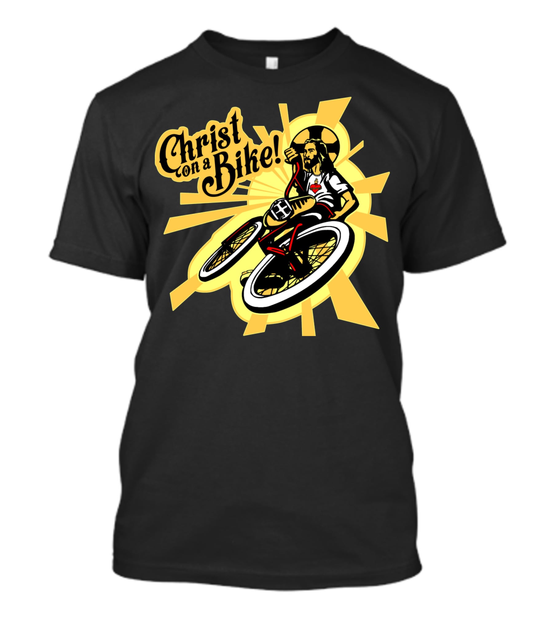 Christ On A Bike Retro Radiance Cycle Burst T-Shirt