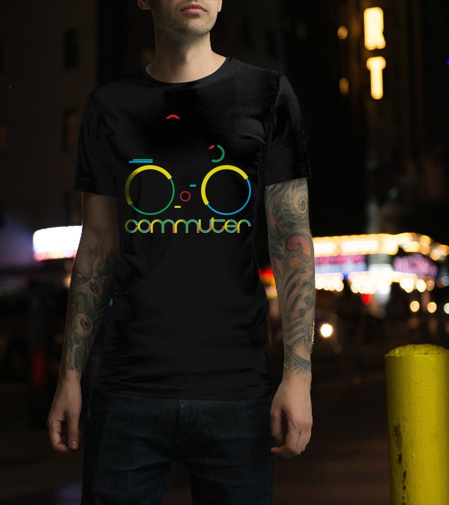Commuter Bicycle Graphic Multicolor T-Shirt