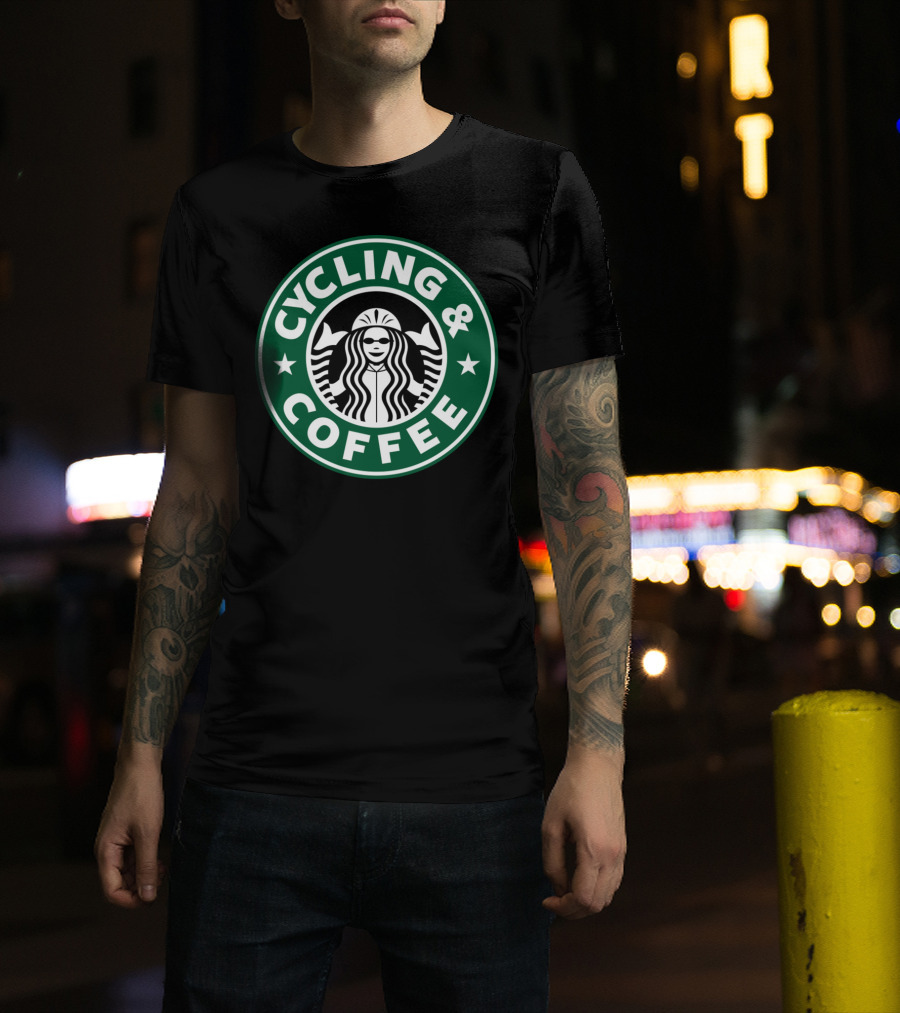 Cycling And Coffee Logo Parody Starbucks T-Shirt