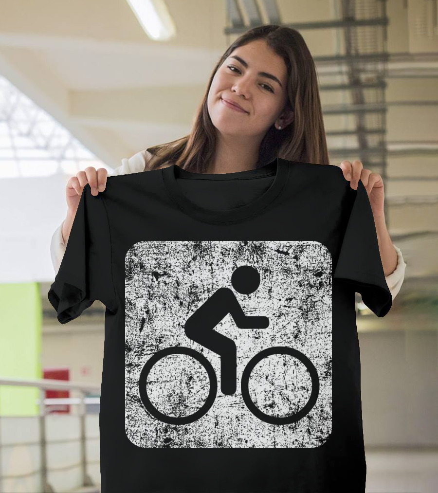 Cycling Sign Grunge Style Iconic Bicycle T-Shirt