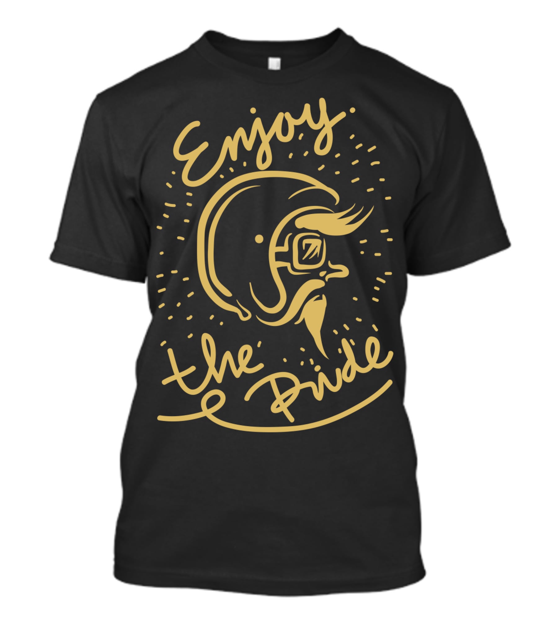 Enjoy The Ride Retro Motorcycle Helmet Illustration With Glasses And Mustache T-Shirt