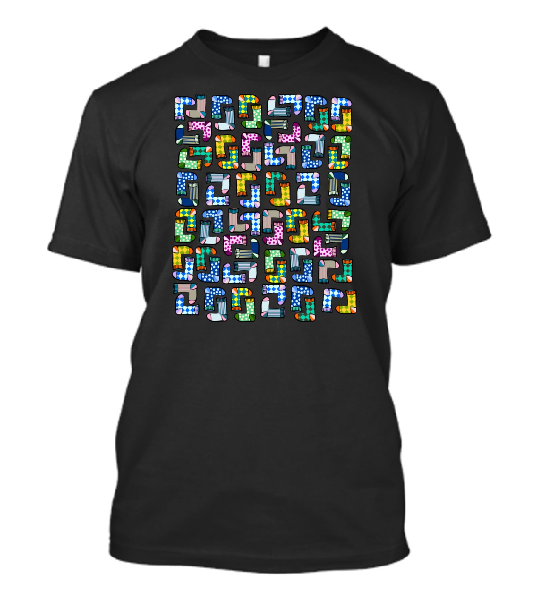 Funny Colorful Socks Mosaic T-Shirt