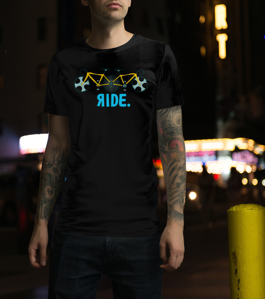 Ride Tandem Yellow Bicycle T-Shirt