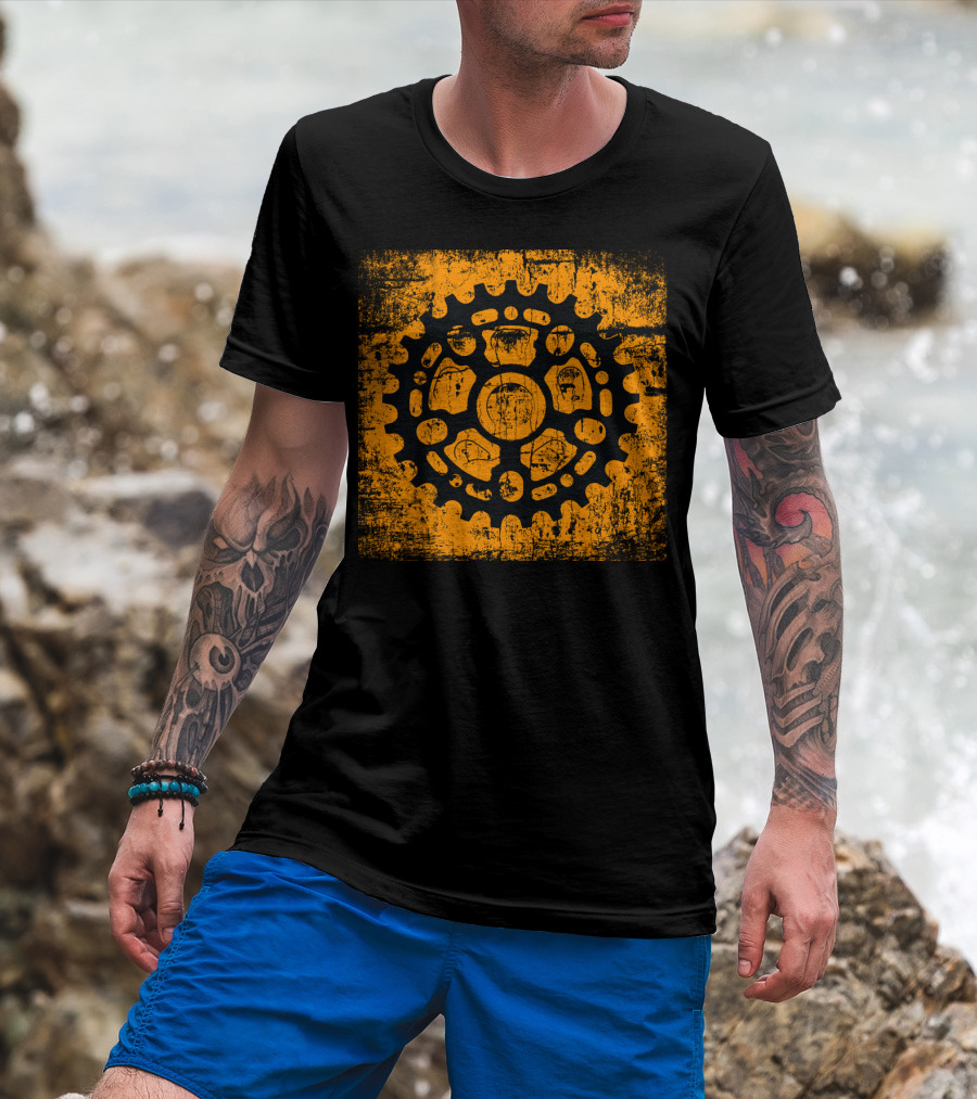 Grunge Gear Distressed Orange Sprocket T-Shirt