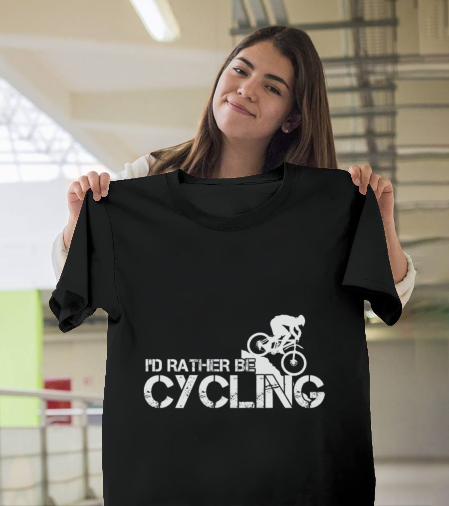 I'd Rather Be Cycling Stairs Downhill MTB Adventure T-Shirt