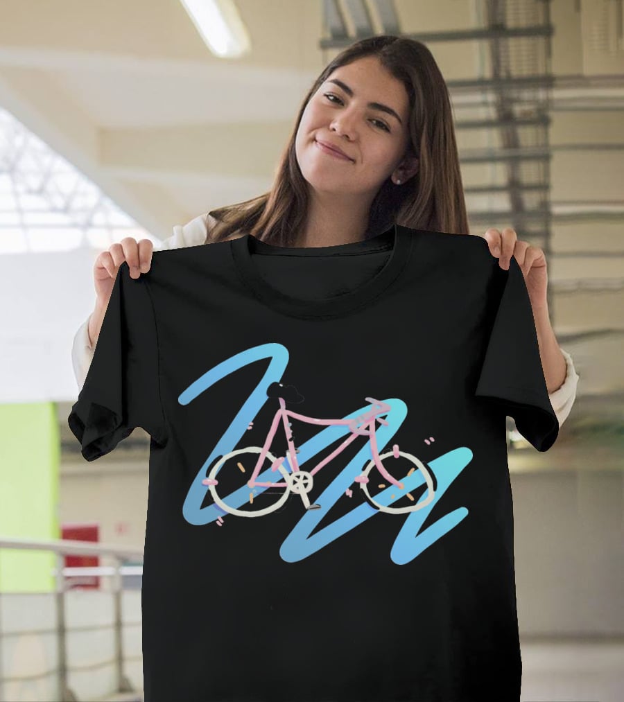 It's A Bike Pastel Bicycle With Abstract Blue Swirls T-Shirt