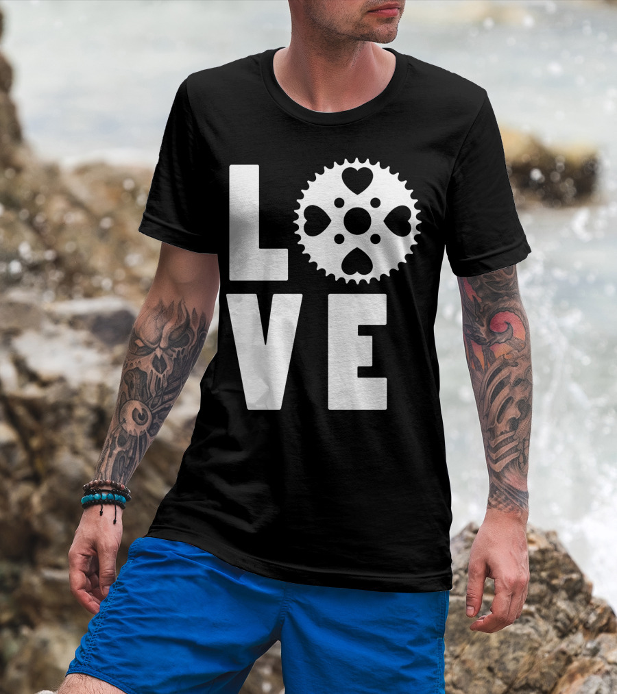 Love Cycling Gear Heart Sprocket T-Shirt