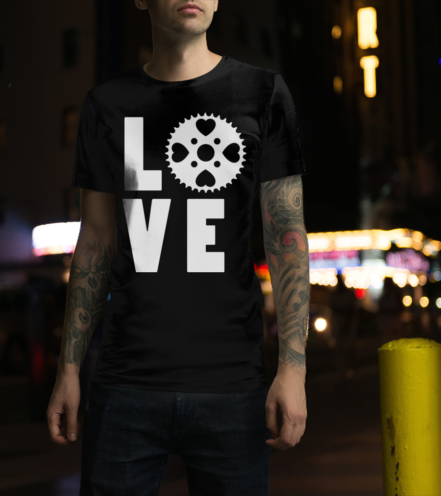Love Cycling Gear Heart Sprocket T-Shirt