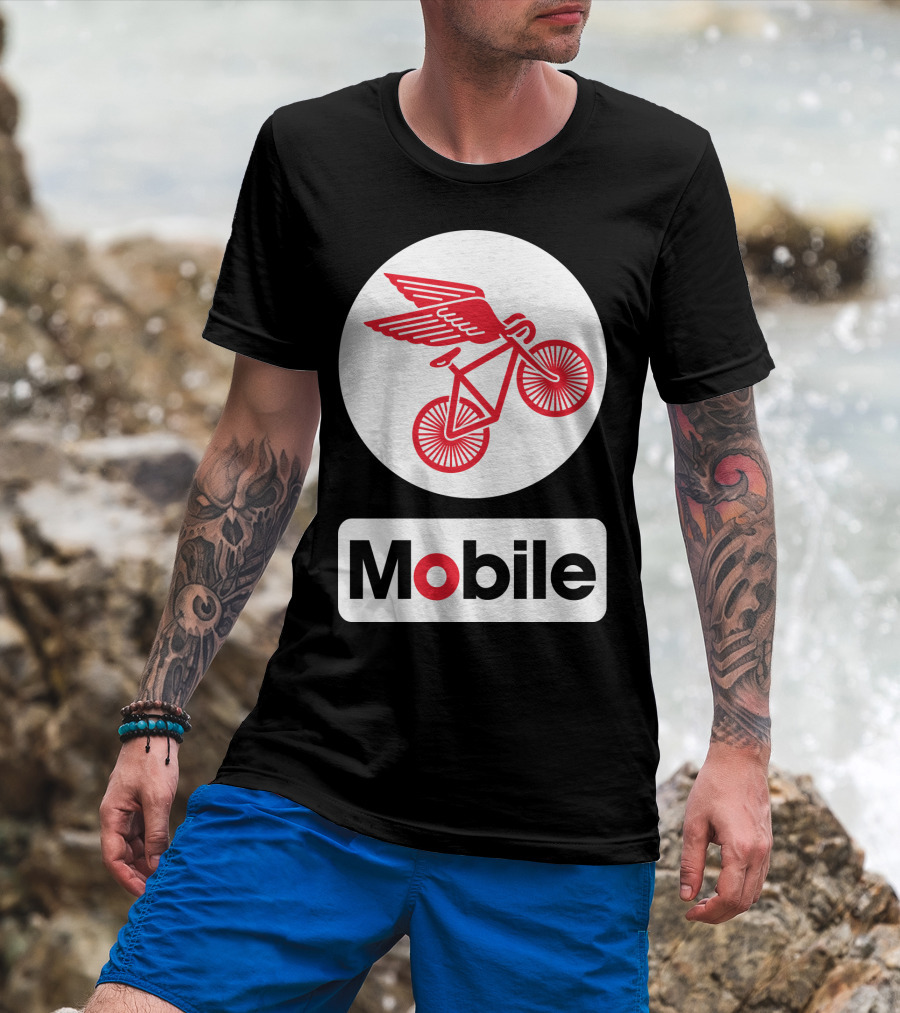 Mobile Pegasus Bicycle Wings T-Shirt