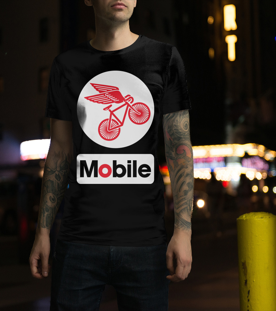 Mobile Pegasus Bicycle Wings T-Shirt