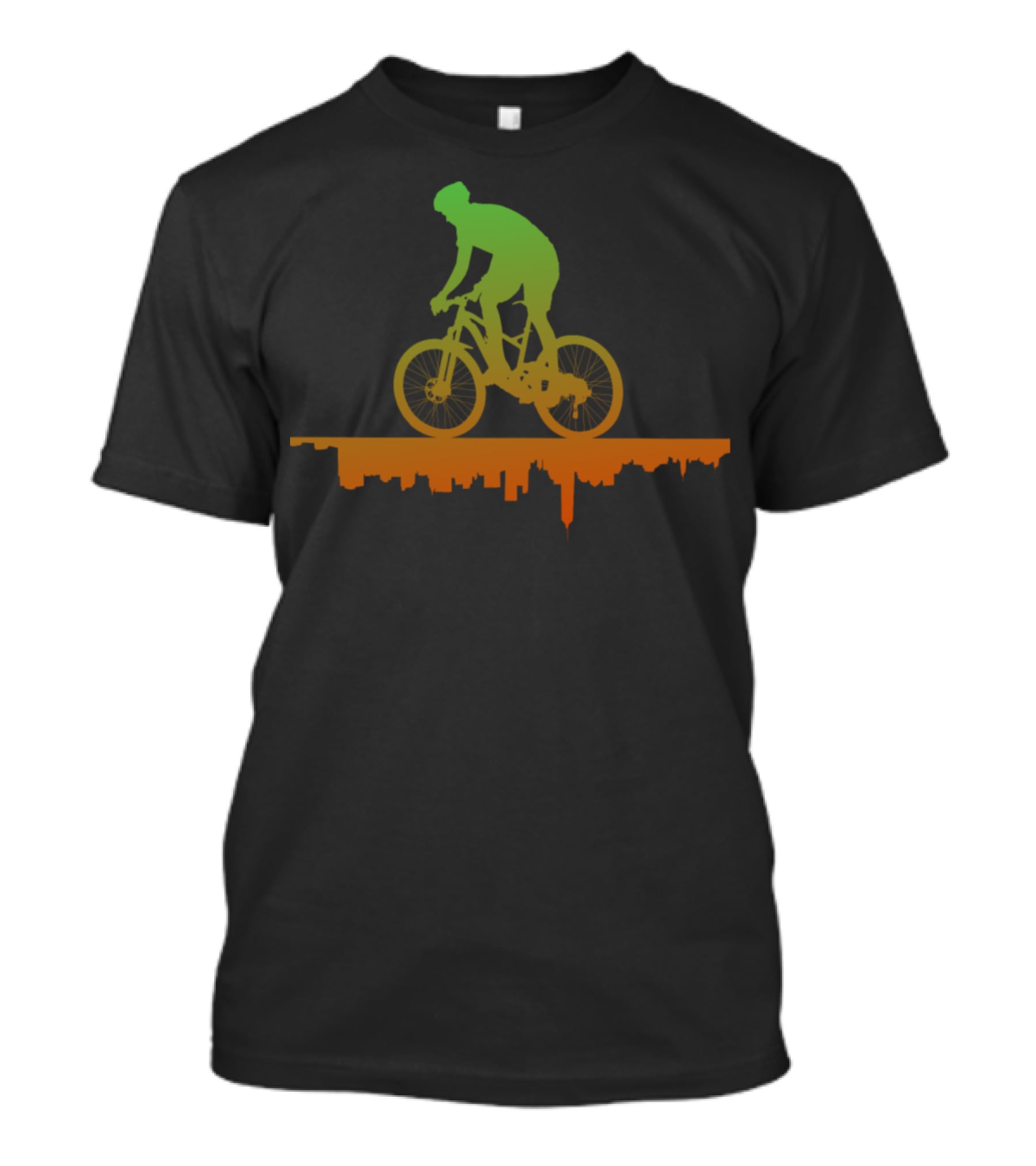 MTB Free Your Mind Cyclist Urban Skyline Gradient T-Shirt