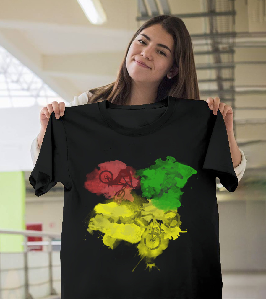 MTB Rasta Red Green Yellow Mountain Biking T-Shirt
