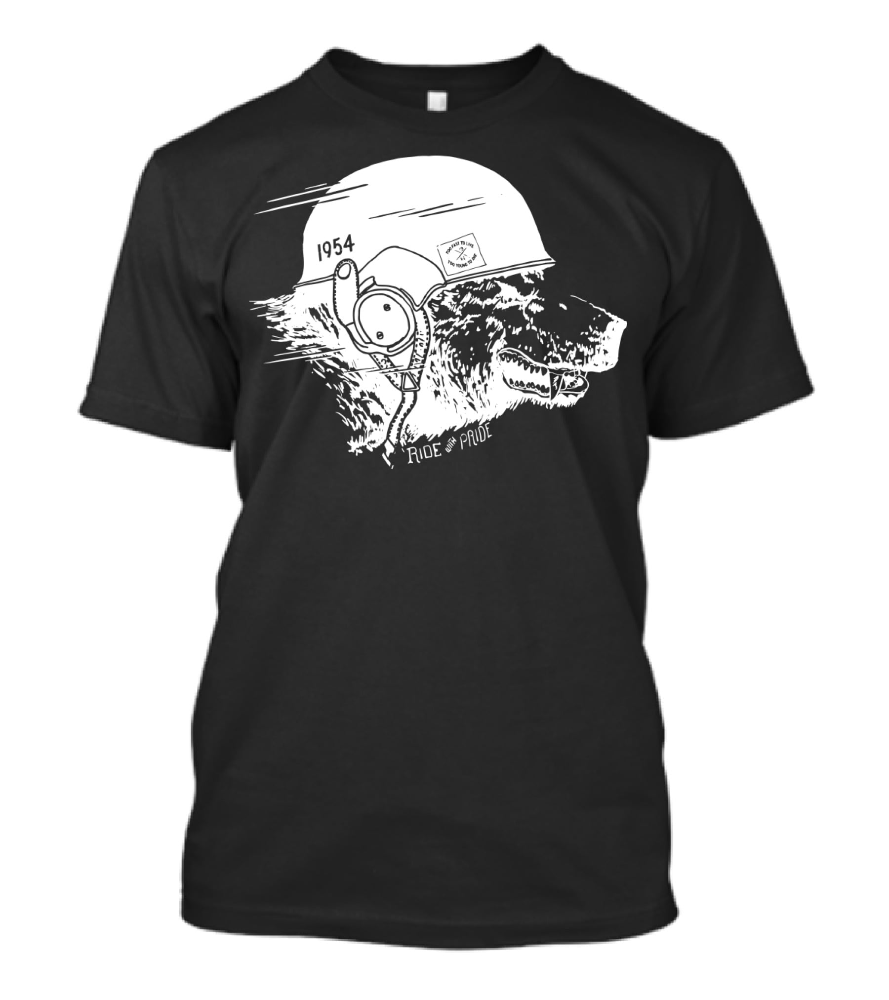 Ride With Pride 1954 Bear Motorcycle Helmet T-Shirt